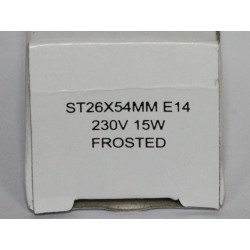 Lampa ST 26X54 MM E14 15W 230V FROSTED