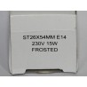 Bulb ST 26X54 MM, E14 230V 15W FROSTED