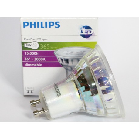 Ampoule LED dimmable PHILIPS Master GU10 36° 5,5W(=50W) 375lm