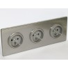 Dreifach-Steckdose GOVENA METG1P.3S Edelstahl Metal Line