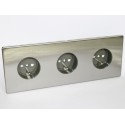 Тройная розетка из матовой стали – GOVENA Metal Line – детальный вид