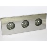 Тройная розетка из матовой стали – GOVENA Metal Line – детальный вид