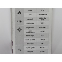 O bulbo de halogênio esférica E27 42W
