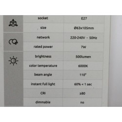 LED R63 7W/860 E27 lumière très blanche