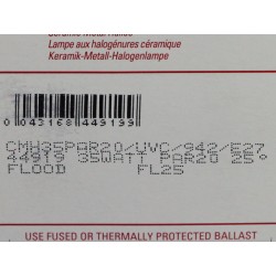 lâmpada GE CMH-PAR20 35W/942 E27 FL 25° constante cor
