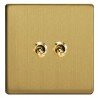 GOVENA double teardrop toggle lever switch in brushed brass – Metal Line