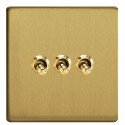GOVENA triple teardrop toggle lever switch in brushed brass – Metal Line