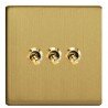 GOVENA triple teardrop toggle lever switch in brushed brass – Metal Line