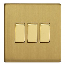 Triple switch GOVENA METZ2E3SB-D Brushed brass – Metal Line
