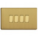 Switch key quad in brushed brass