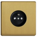 Presa singola GOVENA METG1PB-B-DD Ottone spazzolato – Metal Line