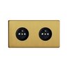 GOVENA METG1P.2B-B-DD – Double socket brushed brass, Metal Line