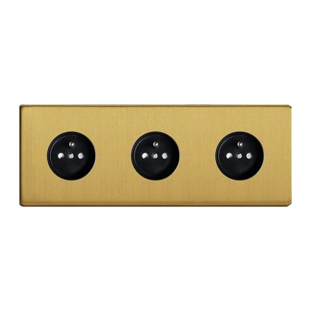 GOVENA METG1P.3B-B-DD – Triple socket brushed brass, Metal Line