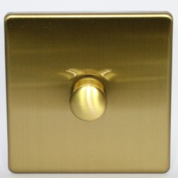 Switch dimmer rotary in brushed brass
