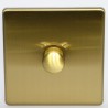 Switch dimmer rotary in geborsteld messing