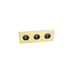 GOVENA METG1P.3B-B-DD – Drievoudig stopcontact geborsteld messing, Metal Line