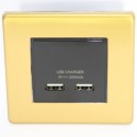 Toma doble USB de carga GOVENA MET2XUSBCHARGB-B Latón cepillado – Metal Line