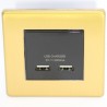 USB-Doppel-Ladesteckdose GOVENA MET2XUSBCHARGB-B Gebürstetes Messing – Metal Line