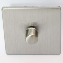 Dimmer LED rotativo GOVENA METPRO-250-LED-S-D in acciaio spazzolato – Dimmer da incasso 250W