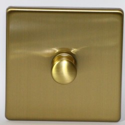 Switch dimmer rotary in geborsteld messing