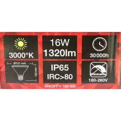 Lampa LED PAR38 16W 3000 Kelvin ciepły biały 1320 lumen