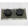 Outlet double brushed brass 16A