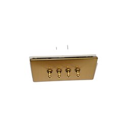 GOVENA quadruple teardrop toggle lever switch in brushed brass – Metal Line – detail 3