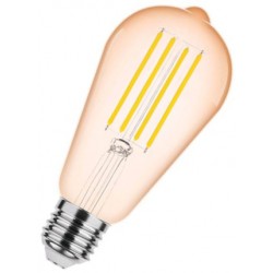 Bombilla LED Vintage E27 4W Edison ST64 1800K Vidrio Ámbar – Iluminación Retro Decorativa 360lm