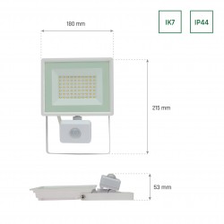 Projetor 50W 4000K com sensor de movimento
