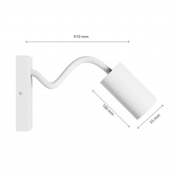 Applique da parete CHLOE per uso interno, bianco, GU10, 230V, IP20, 55x100 mm