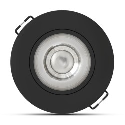 Spot LED encastrable orientable rond 4W 3 températures de couleur (3CCT)  IP44 480 lm Noir