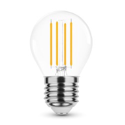 Светодиодная лампа LED Filament E27 G45 4W 2700K Тёплый белый 470 Люмен Освещение 360° ErP