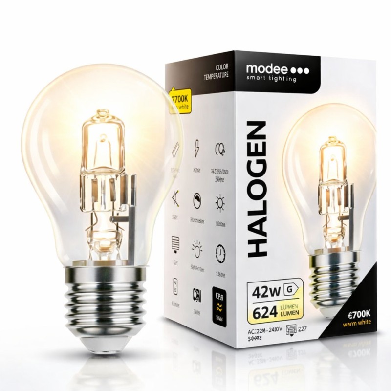 Ampoule halogène éco E27 42 W A55 2700K dimmable – ECO Halogen – autre vue