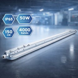 Luminaire LED étanche IP65 1500 mm, 50 W Blanc neutre 4000 Kelvin 6000 lumen
