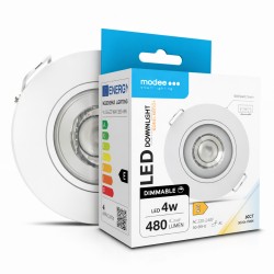 Spot LED encastrable orientable rond 4W 3 températures de couleur (3CCT)  IP44 480 lm Blanc