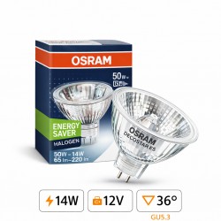 Bombilla de luz de OSRAM DECOSTAR ES de 12V 48855 WFL 14W 12V 36°