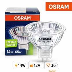 Bombilla de luz de OSRAM DECOSTAR ES de 12V 48855 WFL 14W 12V 36°