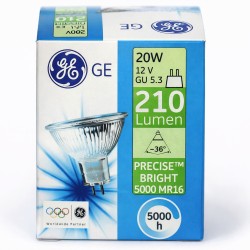 Halogeen lamp, GE MR16 20W D 36 5000H