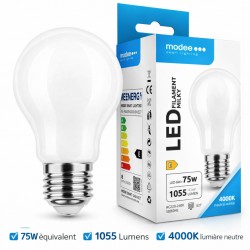 LED Filament Milky A60 E27 8W 4000K 1055 lm Strasselec