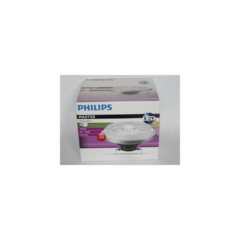 Ersätt PHILIPS MASTERLine 111 G53 60W 12V 24D med LED AR111 15W 3000K 24° G53 12V | 80 % energibesparing
