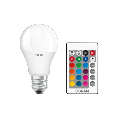 Ampoule LED Osram RGBW E27 9W avec télécommande, éclairage coloré d'ambiance