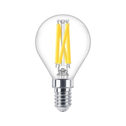 Philips LEDluster E14 filament LED-lamp, gloeilampuiterlijk