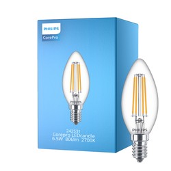 Κερί LED filament PHILIPS CorePro E14 6,5W (60W) 827