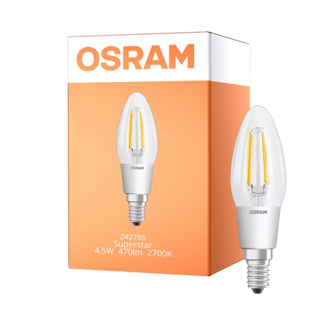 Κερί LED filament OSRAM Superstar Classic E14 6,5W (60W) 827