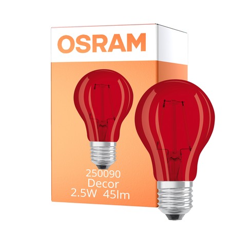 Lamp LED Rood Osram Star E27 2,5W