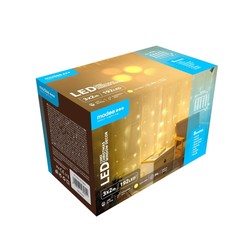 Kurtyna świetlna LED bożonarodzeniowa z zasilaniem sieciowym Modee C3002 (192 LED/3m x 2m) barwa ciepła