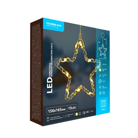 Decoração de janela LED de Natal a pilhas Modee C4012 (13 LED, H163x156mm)