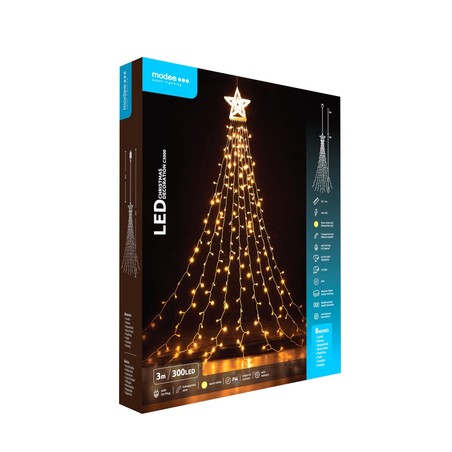 Decorazione LED natalizia a corrente Modee C3000 (300LED/3m) bianco caldo