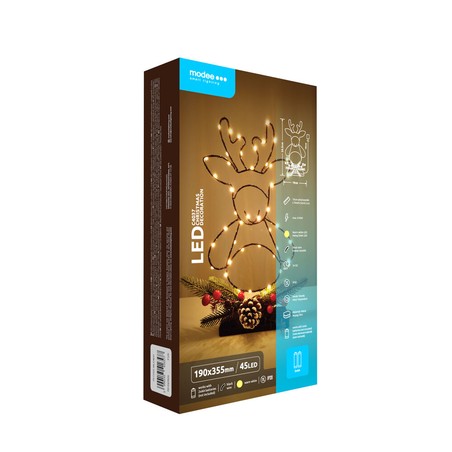 Décoration LED de Noël à piles Modee C4037 (45 LED, H355x190mm) blanc chaud
