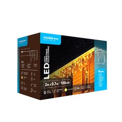 Guirlande LED de Noël sur secteur Modee C2019 extensible (100LED/2m/H70cm) blanc chaud